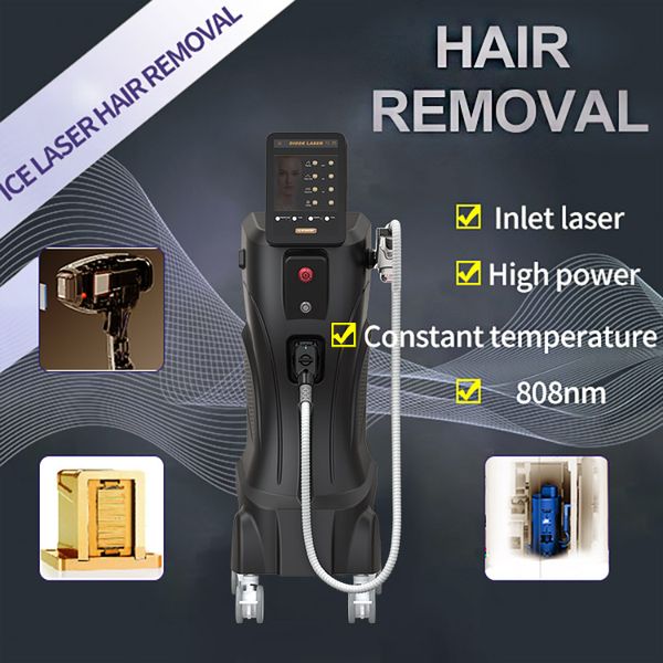 Medizinische CE-Nichtkristall 500W 1000W 1500W 1700W Triple Wave Ice Titanium 808 Diodenlaser Haarentfernung Schmerzloses Permanent Laser-Epilatorinstrument