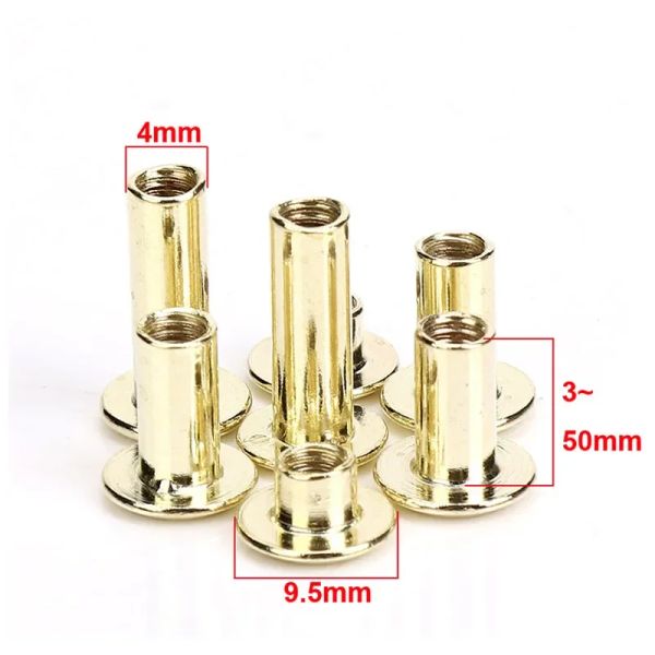 10pcs Metall Light Gold Bindung Chicago Schrauben Bolzen Nieten geschlacht