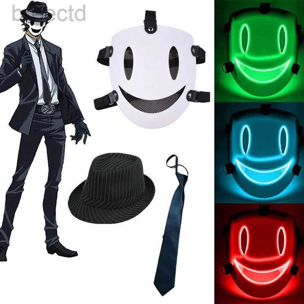 A anime trajes de anime japonês Cosplay Face Mask Neon High Rise Mask Led Máscara brilhante Máscara Sky Invasion Masquerade Cosplay Prop 240411