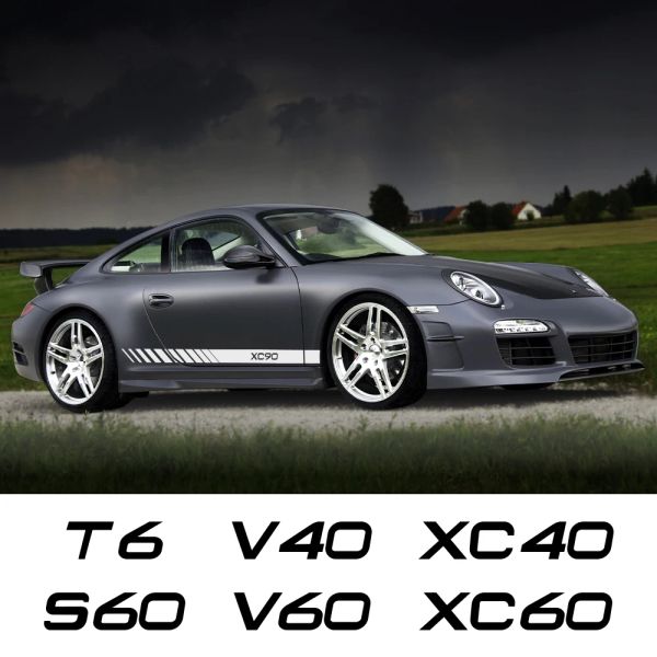 Per Volvo XC90 XC60 C30 T6 S60 C70 XC40 V40 XC70 V70 V60 V50 S80 S40 AWD V90 S90 Adesivi per porte per auto dell'auto Accessori per stiling automatico