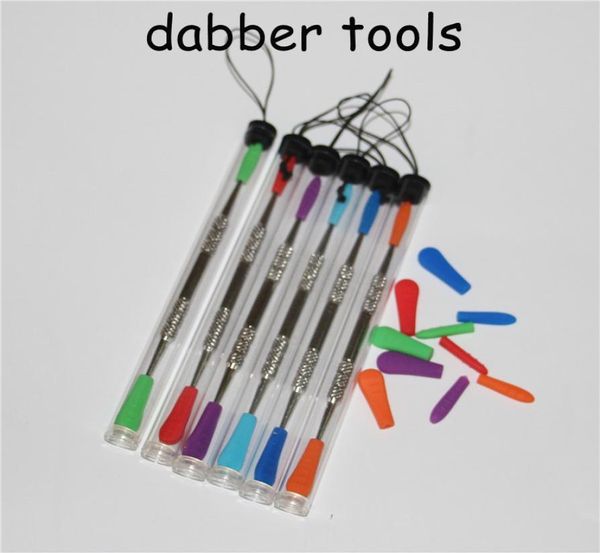 Курение металл 120 -мм восковое резьбовое инструмент с пластиковой трубкой Индивидуальная упаковка Dabber Tools Silicone Tip