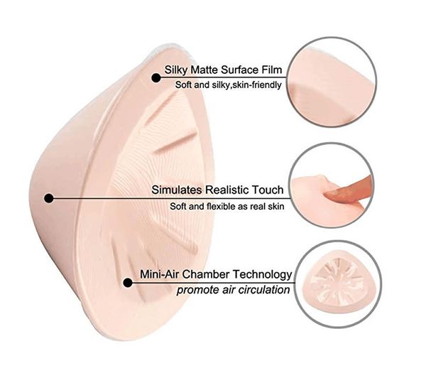 34b-44b Protesi mammaria in silicone leggero triangolare per mastectomia