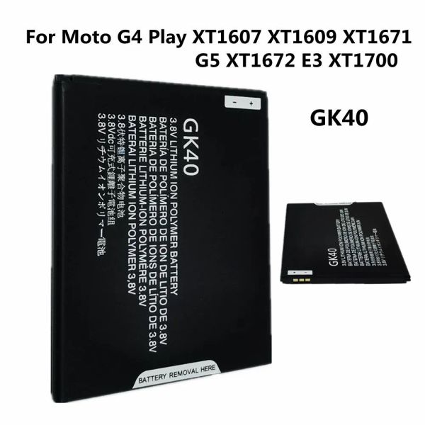 Nuova batteria di sostituzione GK40 2800MAH per Motorola Moto E3 G4 Play XT1607 XT1609 XT1670 XT1671 G5 XT1672 XT1675 Bateria del cellulare