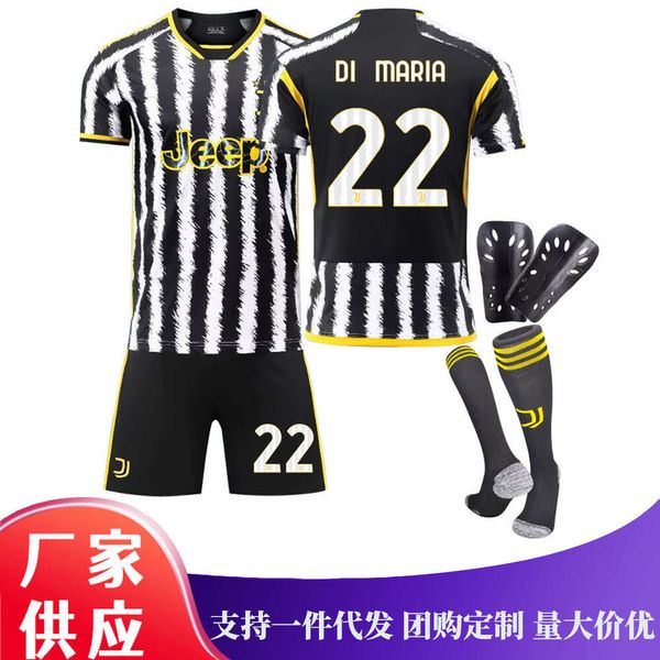 Team Kits 23-24 Juventus Childrens Football Clothing di Maria Jersey Charge