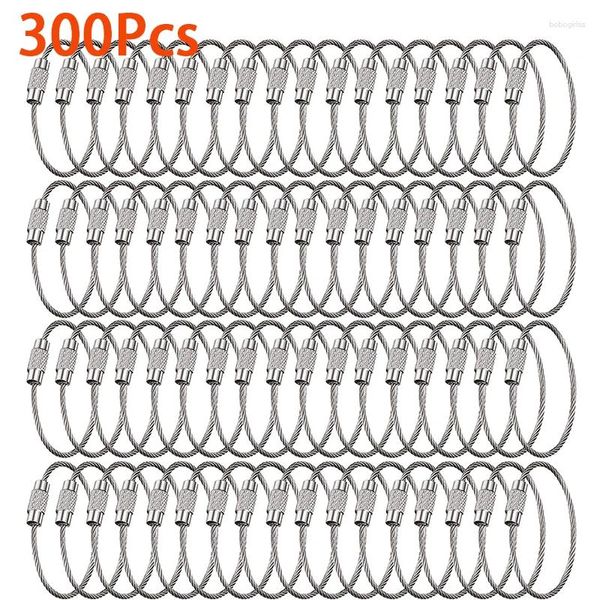 Ganchos 300pcs fios de chaves de chave de aço inoxidável anéis de chave