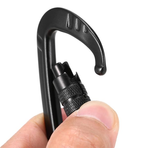 2pcs giratória clipe 360 ° Garabiner rotativo Pequeno carabador de travamento automático C-a-ring Chain Chain Survival Rescue Carabiner