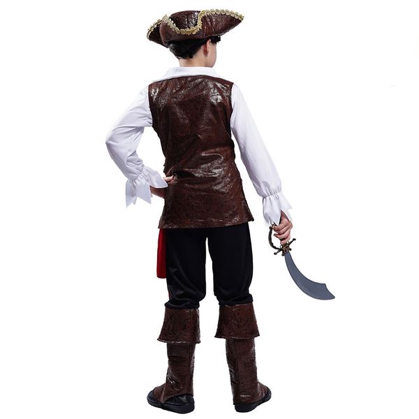 Boy Deluxe Pirate Costume Child Halloween Cosplay Pirates Costume Famiglia Carnival Party Vestite Purim Party Fancy Dress