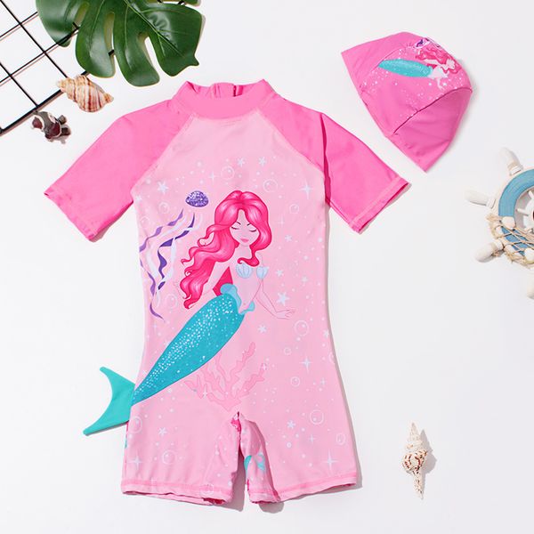 Roupas de banho de verão para crianças garotas de uma peça de maiô de uma peça de sereia de dinossauros e meninas nando roupas de bebê roupas de banho