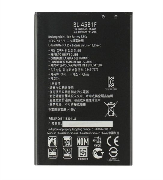 1x 3200MAH BL45B1F BL45B1F batteria di sostituzione per LG V10 H968 H961N H900 H901 VS990 F600 F600L F600K H960A LS9927791428