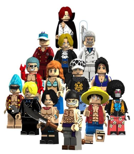 Giappone Anime Cartoon One Piece Luffy Garp Franky Sakazuki Newgate Garp Law Robin Nami Sanji Ace Sabo Mini Action Figure Building BL3419601