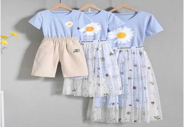 Sommer Mutter Tochter Sohn Kleider lässig Kleid Familie passende Kleidung3028715