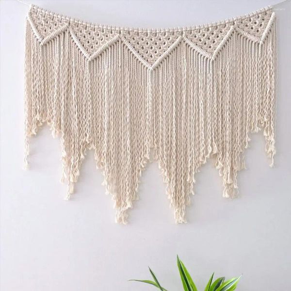 Wandteppiche Einfacher nordischer Stil handgewebte Wandhänge Quaste Tassel Wandteppiche Macrame Boho Hochzeit Hintergrund Wohnzimmer Home Dekoration