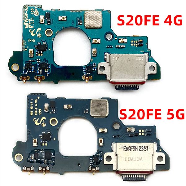 100% Original USB Charging Port Board Conector Flex Cable Connector para Samsung Galaxy S20 FE 4G 5G G780 G780F G781 G781B Microfone