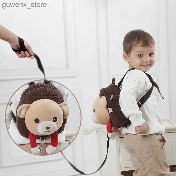 Zaini Nuovo cartone animato Anti -Lost Occhy Borse per bambine e ragazzi piccoli bagagli peluche con la corda di rimorchio Anti perduti per la borsa del libro per bambini Y240411