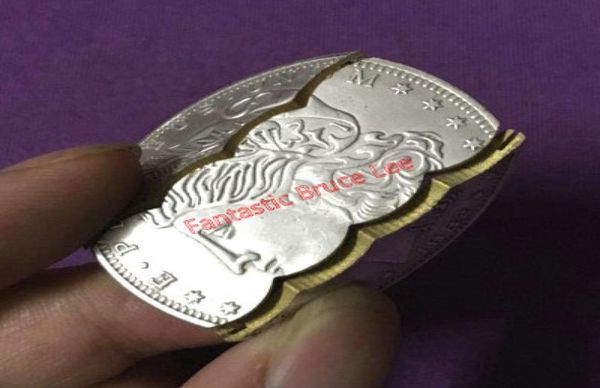Trucos de magia de cobre de moeda dobrável Morgan Dollar Coinmoney014010011
