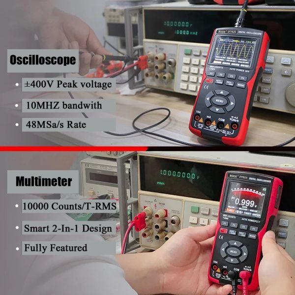 ZT-702S Digital Multimetro Digital Oscilloscopio Professionista Tester Tester Voltmetro Corrente Hz Cap Ohm Meter Oscilloscopio portatile