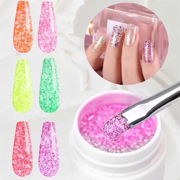 10 cores Snowflake Gel Gel Glitter Senhura Fina Bright Polisive Adhesive UV Gel Varnish Diy Manicure Tool Woman Beauty 5ml