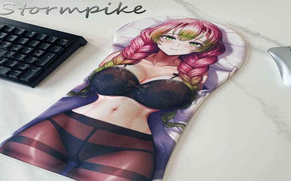 Mouse pads Pulso Resto 2022 Novo Creative 3D Body inteiro bloco de camundongo Diy Kimetsu não Yaiba Kanroji Mitsuri Arm Wrist Rest 7864662