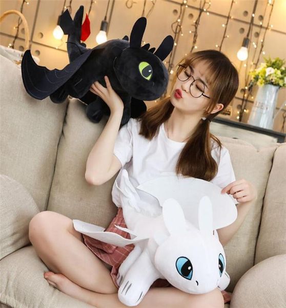 354560см, как тренировать Dragon 3 беззубая аниме -фигура Night Fury Light Fury Toys Dragon Plush Doll Toys для детей LJ20089177711111111111111111111111111111111111111111111111111