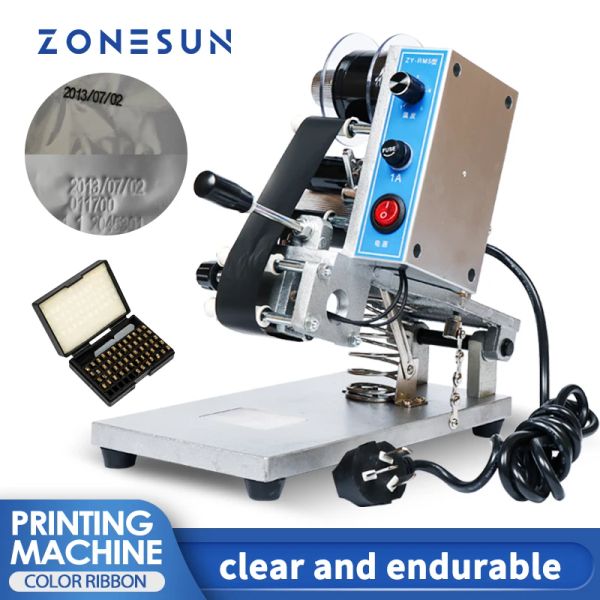 Prozessoren Zonesun Zyrm5 Codierungsmaschine Farbe Ribbon Heißdruckmaschine Wärme Ribbon Drucker Filmbeutel Datum Drucker 220 V/50 Hz