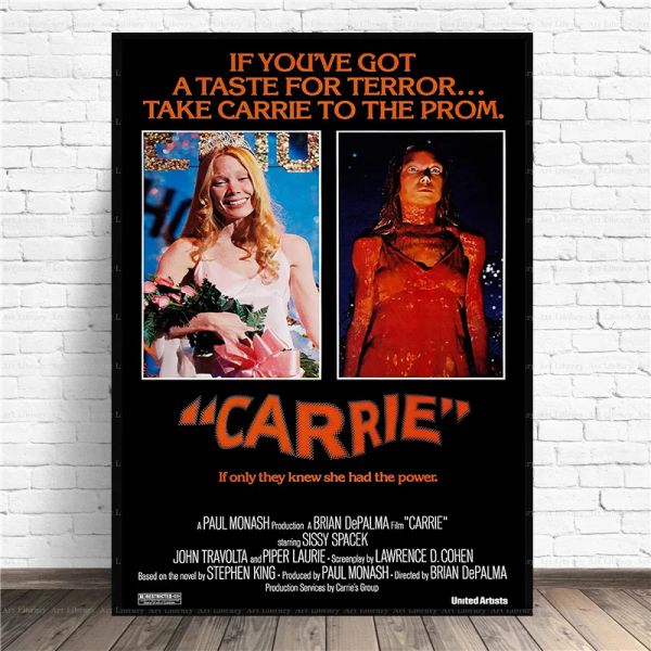 Classic 70s Horror Movie Carrie Retro Film Poster HD Impresso Arte da parede Fotos de lona Pintura Decoração de interiores doméstica