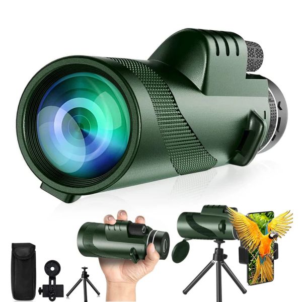 Lente Apexel 80x100 HD Telescópio monocular para iPhone Zoom Telescópio com clipe de tripé para caça ao ar livre observação de pássaros de camping