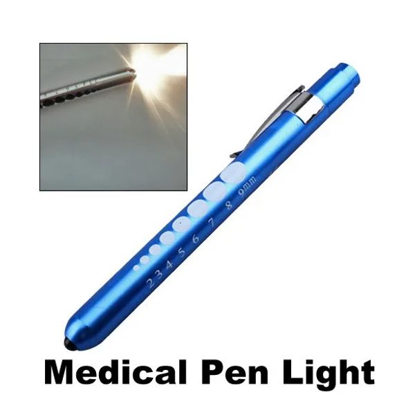 1pcs reutilizável lanterna médica de led de led com pupila lâmpada de tocha de luz de alfinete de bolso de pupila para enfermeiros médicos lendo