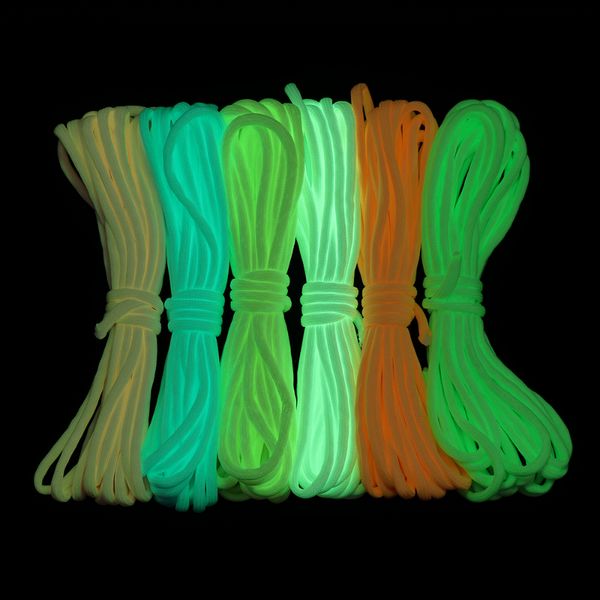 Cordo riflettente 550 Paracord Parachute Cord Lanyard Tent Rope Guyline Luminous 9 Strand 10m per campeggio da trekking