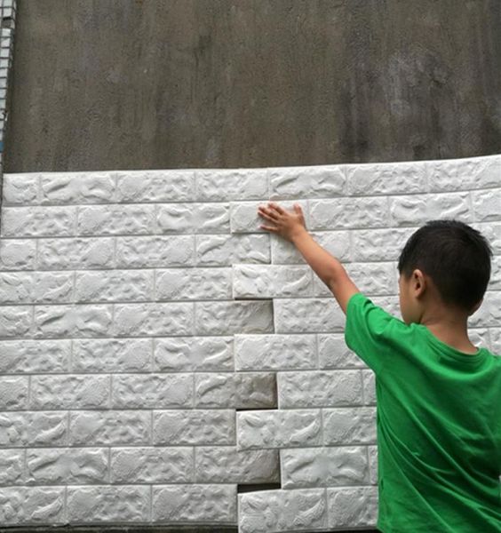 Adesivos de parede 3D Padrão de tijolos impermeabilizados Auto -obsa de papel de parede Decoração da casa para crianças adesivo de vida de quarto 4696371