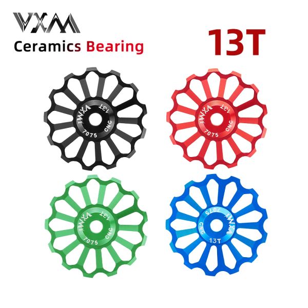 VXM 1pcs MTB Seramik Yatak Jokey Tekerleği CNC 7075 Alüminyum Alaşım Arka Dikirci 11t 13t Kılavuz Yol Bisiklet