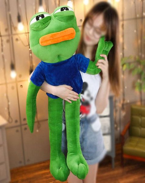 5090 cm di grandi dimensioni pepe la collezione meme rana rana sdraiata ha bravose giocattoli di peluche di bambole per animali morbidi regalo 5266613