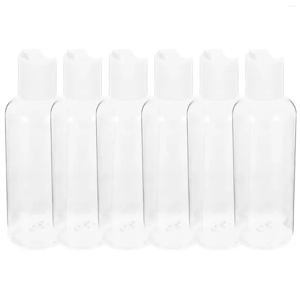 Bottiglie di stoccaggio 6 pezzi Dimensioni di viaggio shampoo vuoto articoli da toeletta in plastica in plastica bottiglie di lozione (100 ml)