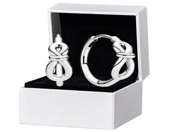 925 Sterling Silber Infinity Knot Hoop Ohrringe Original Box für Frauen Mädchen Ohrring7657461