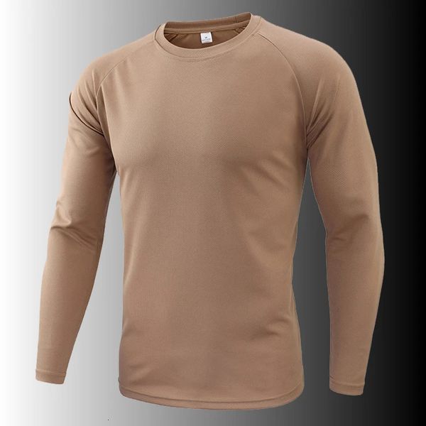 Maglietta da uomo a maniche lunghe tattiche t-shirt autunno camisa mascolina rapida camicia dell'esercito militare traspirato s-3xl 240327