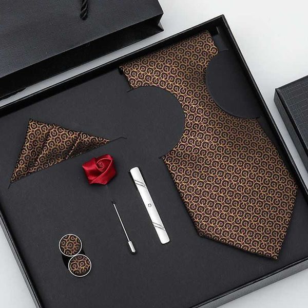 Tie Set Mens Six Piece Cust Business Корейская версия синий и черный 8 свадебных женихов повседневные