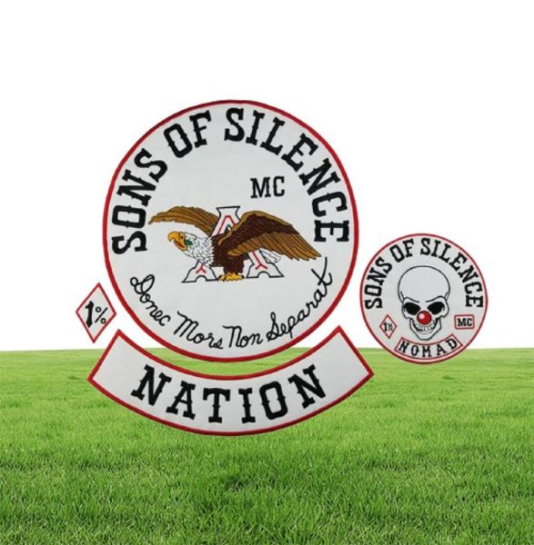 Sons of Silence Nomad ricamato patch motociclisti bicchiera full size di ferro su giacca patch moto 59074411181619