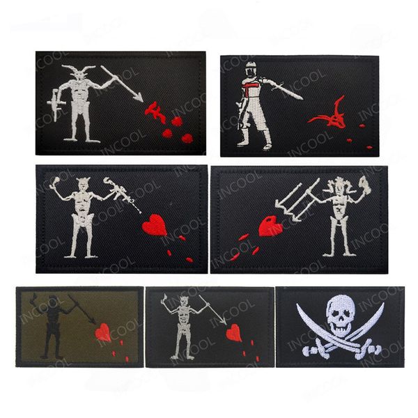 Paratini di recitazione da ricamo da cranio pirata IR Riflettente Glow in Dark Pvc Patch Milita