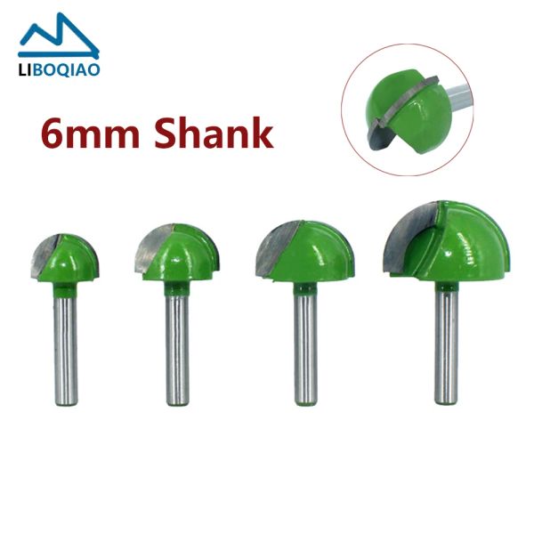 1pcs 6 mm rund unter Bodenmahlen für Holzkugel Nasenende Mühlen Holzbearbeitungswerkzeuge Router Bits CNC -Gravurmaschinenmaschinenmaschinen