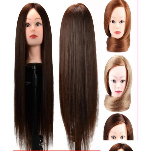 Teste di manichino Pratica dei capelli sintetici di allenamento per parrucchiere Testa Modello Modello Mannequin4745633 Drop Delivery Products Care Styling Strumenti OT3I7