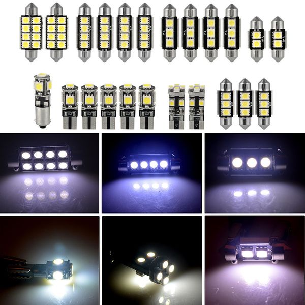 23PCS T10 5050 CAR LED LED LED MINI BULLBS KIT DOME INTERIOR DOME FETEWWELL PLACA DE PLACA DE PLACA DE PLACA PARA BMW E53 E60 E90 Golf 4 7