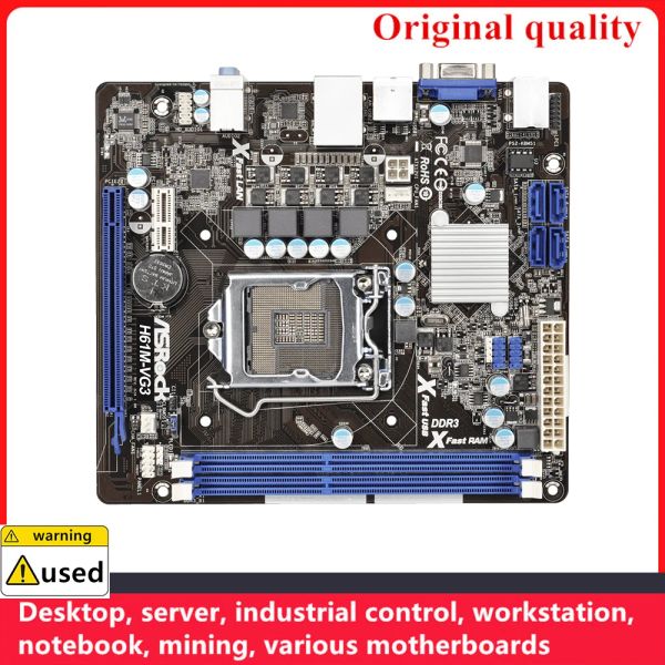 Motherboards für ASROCK H61MVG3 Motherboards LGA 1155 DDR3 16 GB MATX für Intel H61 Desktop Mainboard SATA II USB2.0