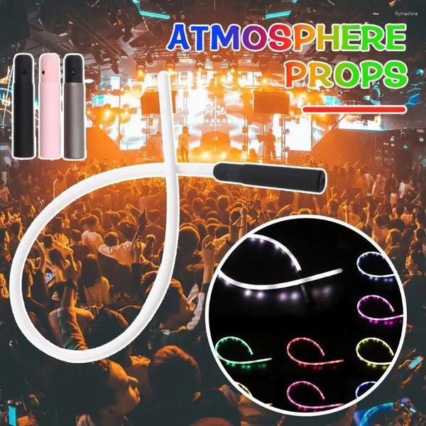 Decoração de festa 1pc recarregável chicote luminoso colorido para dançar a dança atmosfera viva efeitos de dança liderou um presente exclusivo