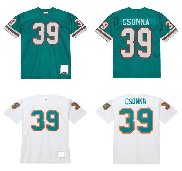 Camisas de futebol costadas 39 Larry Csonka 1972 1973 Mesh Mesh Legacy Aposentado Retro Classics Jersey Men Women Yourth S-6xl