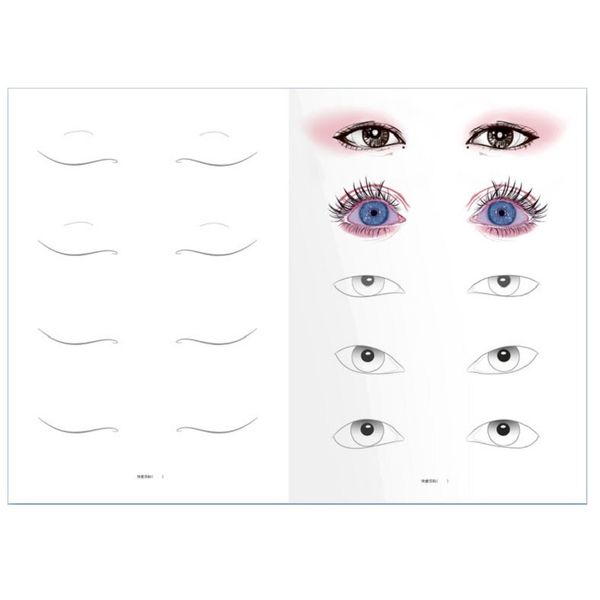 Smartbao facechArt Augenbrauen Schönheitskosmetik -Gesichtsdiagramme Zeichnen der Lippenaugebrauen in einem Buch, A4 Szie, 30 Blätterpapier