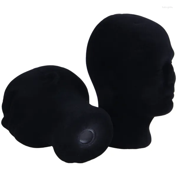 Placas decorativas Poliestireno Black Foam Men Model Manequin Head Dummy Stand Shop Display Hat 4 X