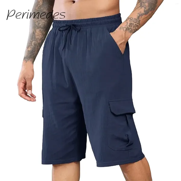 Мужские шорты хлопковые льняные дышащие сплошные цвета 2024 брюки легкие повседневные летние брюки Fitness Fashion Jorts
