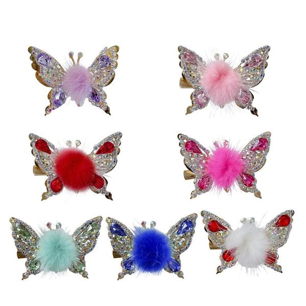 Hairpin de borboletas |Borboletas voadoras com strass |Cabelos brilhantes cabelos barretas de cabelo da moda hai decorativo