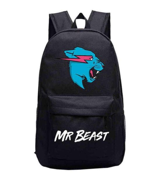 MR BEAST Lightning Cat Mackping Para meninos Bookbag de cartoon para meninos para estudantes da escola Knapsack Teens Laptop Bagpacks Mochila2129144