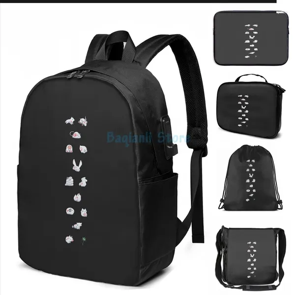Rucksack lustiger Grafikdruck Okami Mini -Götter (lang) USB -Ladung Männer Schultaschen Frauen Bag Travel Laptop