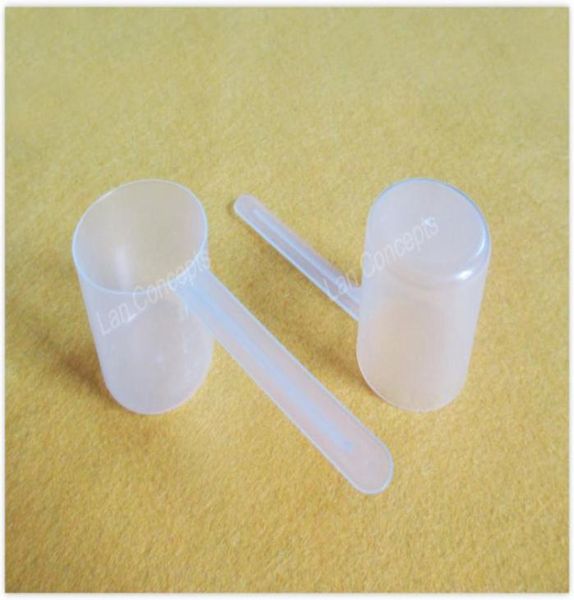 30 Gramm 60 ml transparente Plastik -HDPE -Schaufelöffel für Milchwaschpulver Pulver Pack 100pcslot Op8577855602